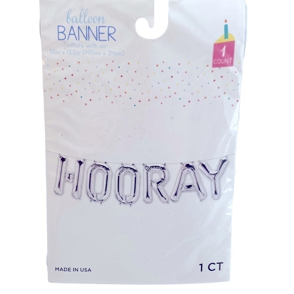 Target Silver Balloon Banner “HOORAY” Celebrate Graduation Party